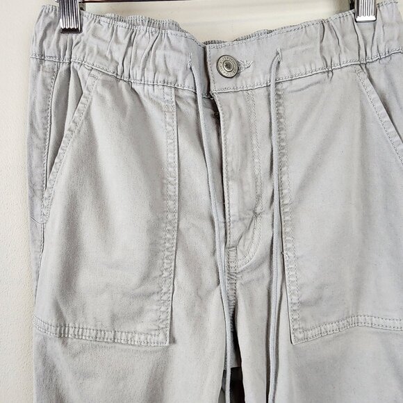 American Eagle Sz 6 Long Women Gray Jogger Pants  Elastic Waist Cotton Blend - Picture 2 of 12